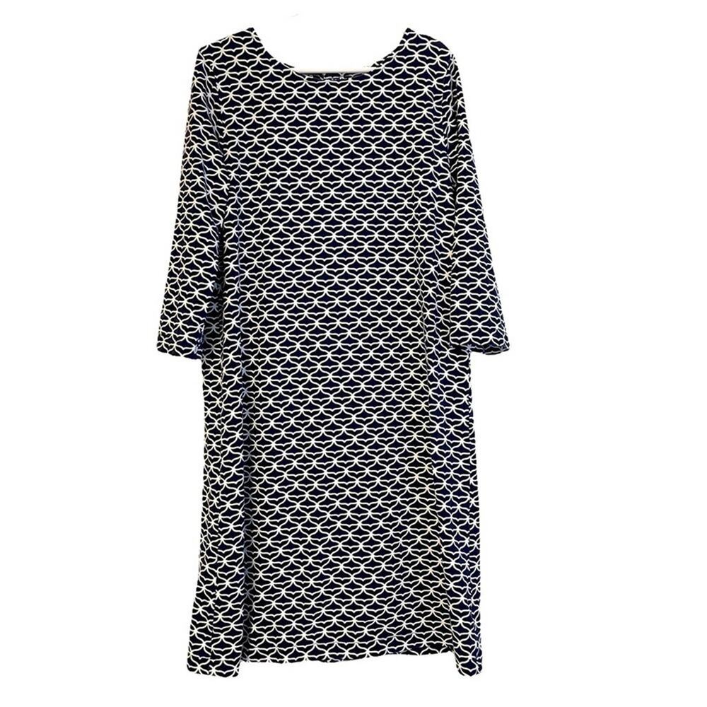 Vineyard Vines‎ Blue White Pima Cotton 3/4 Sleeve Dress Size M 10-12